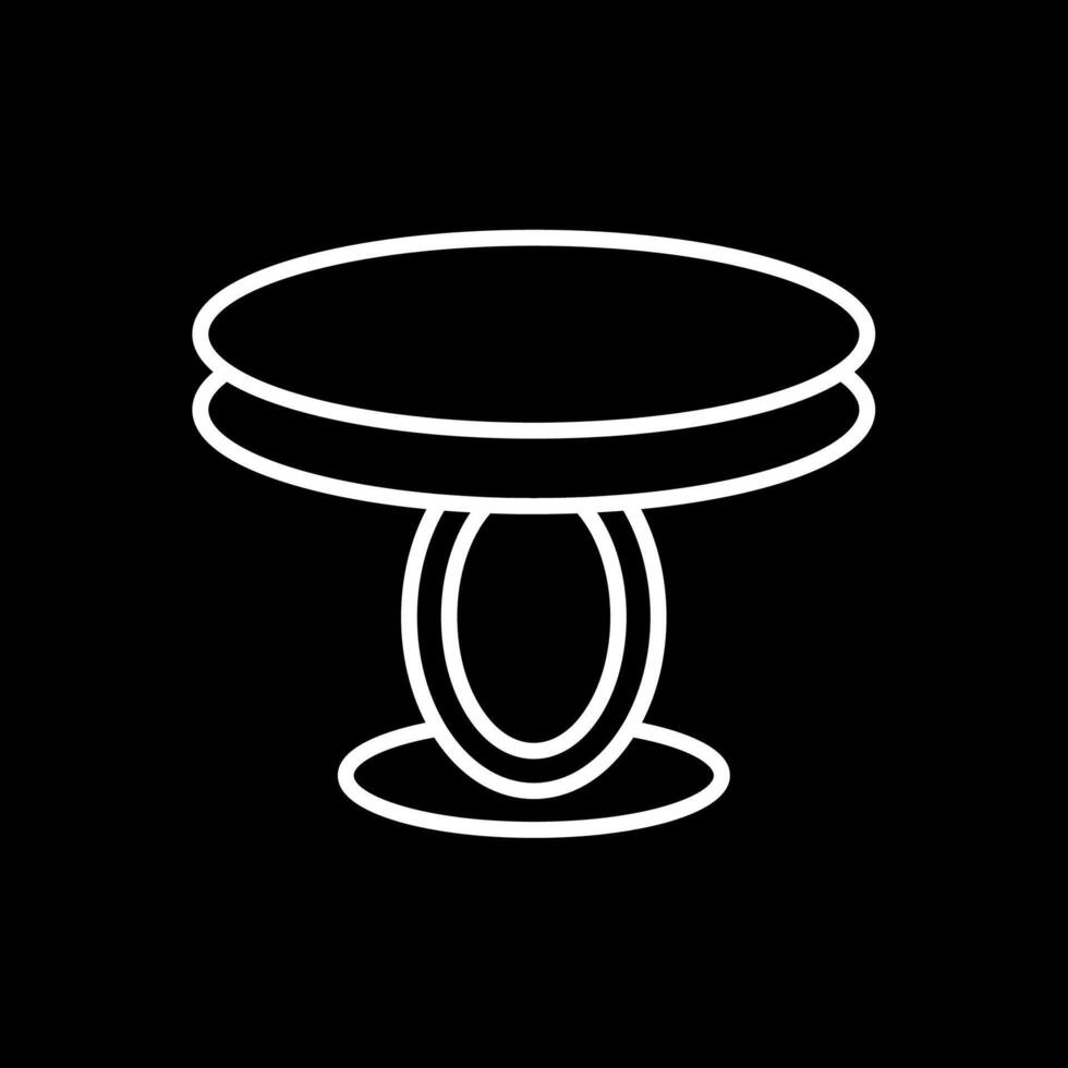 Dining Table Line Inverted Icon Design vector