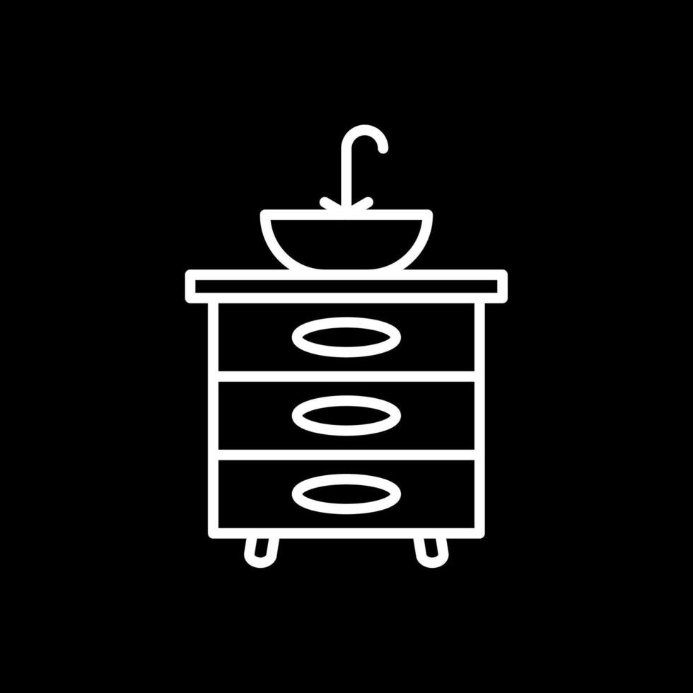 Sink Line Inverted Icon Design vector