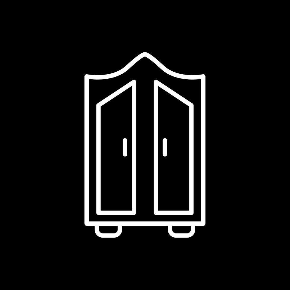 Wardrobe Line Inverted Icon Design vector
