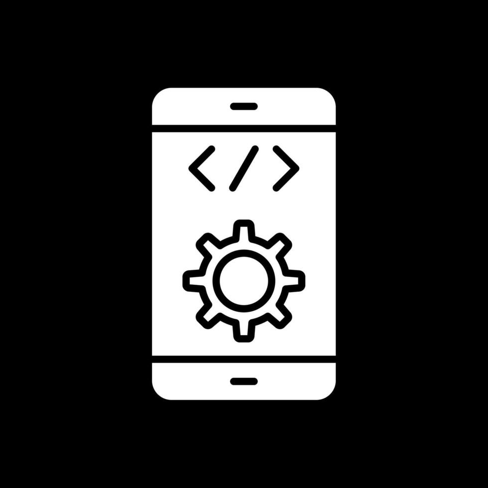 Software Development Glyph Inverted Icon Design vector