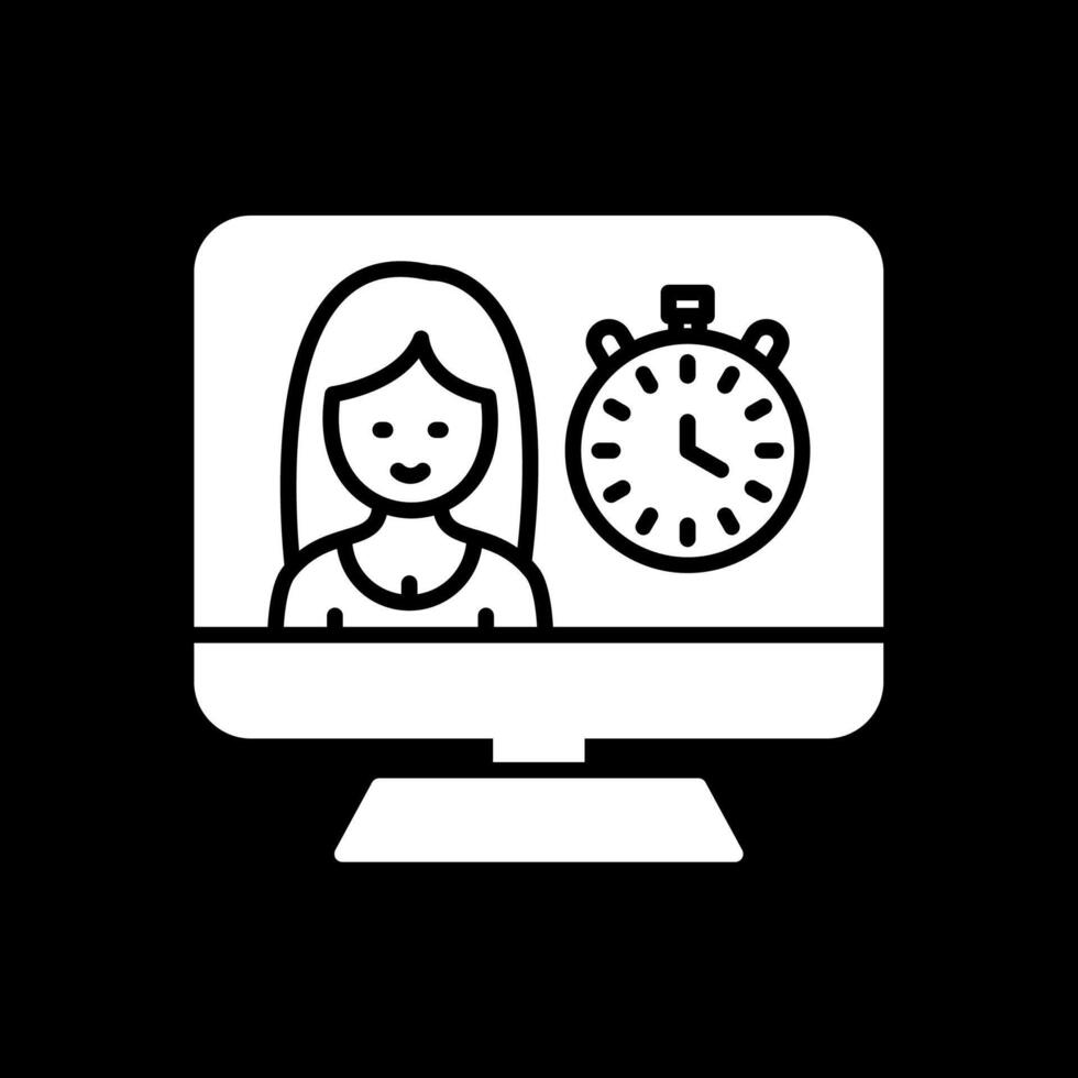 Timer Glyph Inverted Icon Design vector
