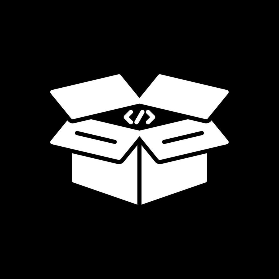 Open Box Glyph Inverted Icon Design vector