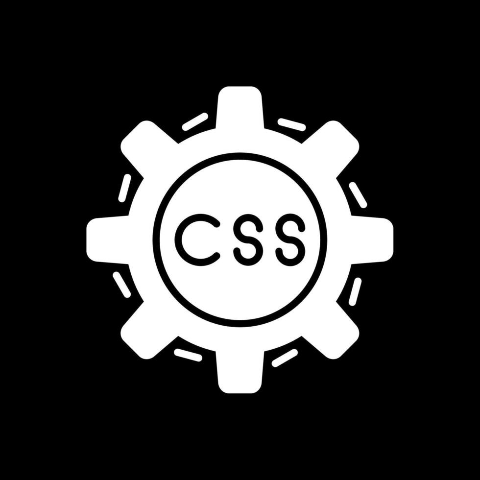 Css Coding Glyph Inverted Icon Design vector
