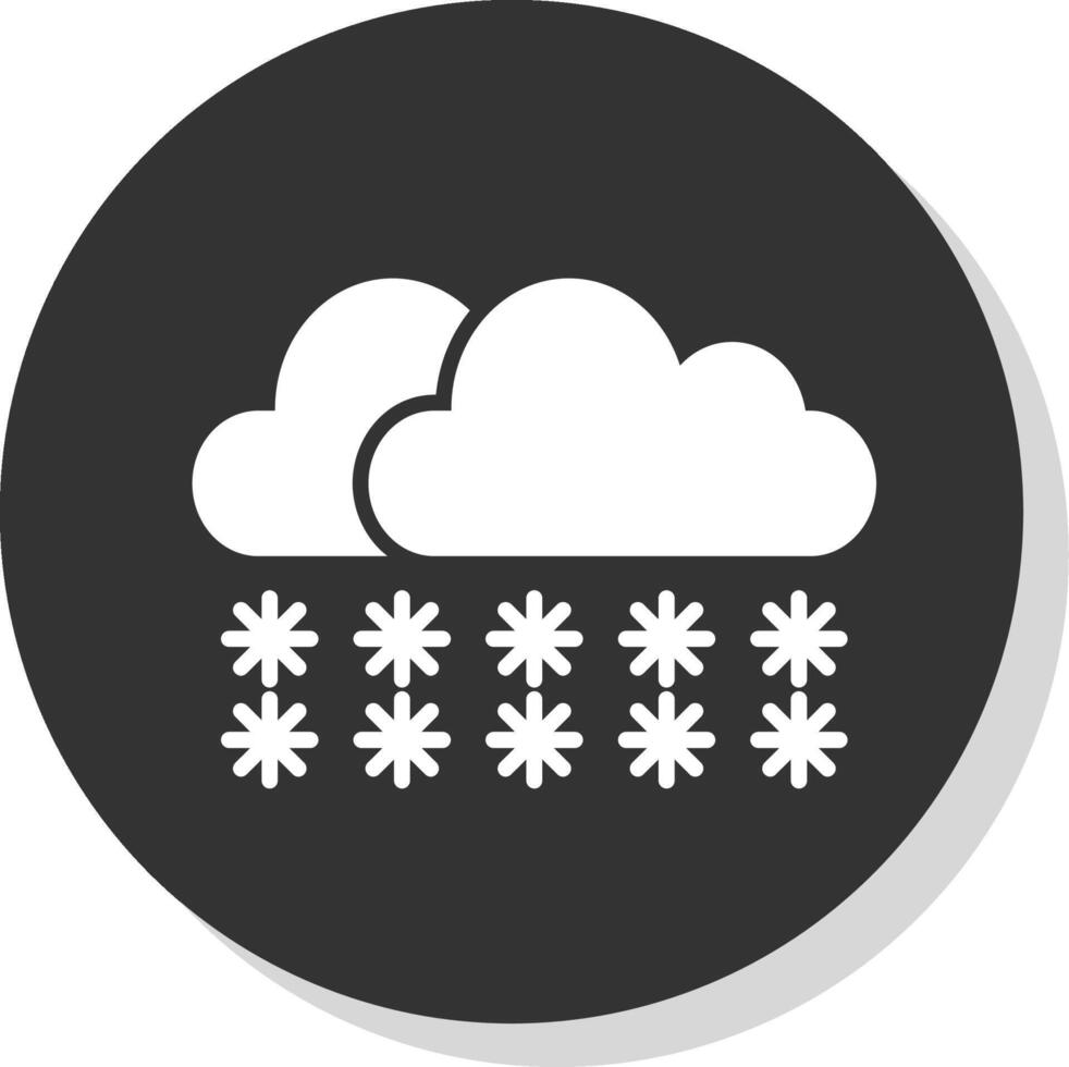 Snow Glyph Shadow Circle Icon Design vector