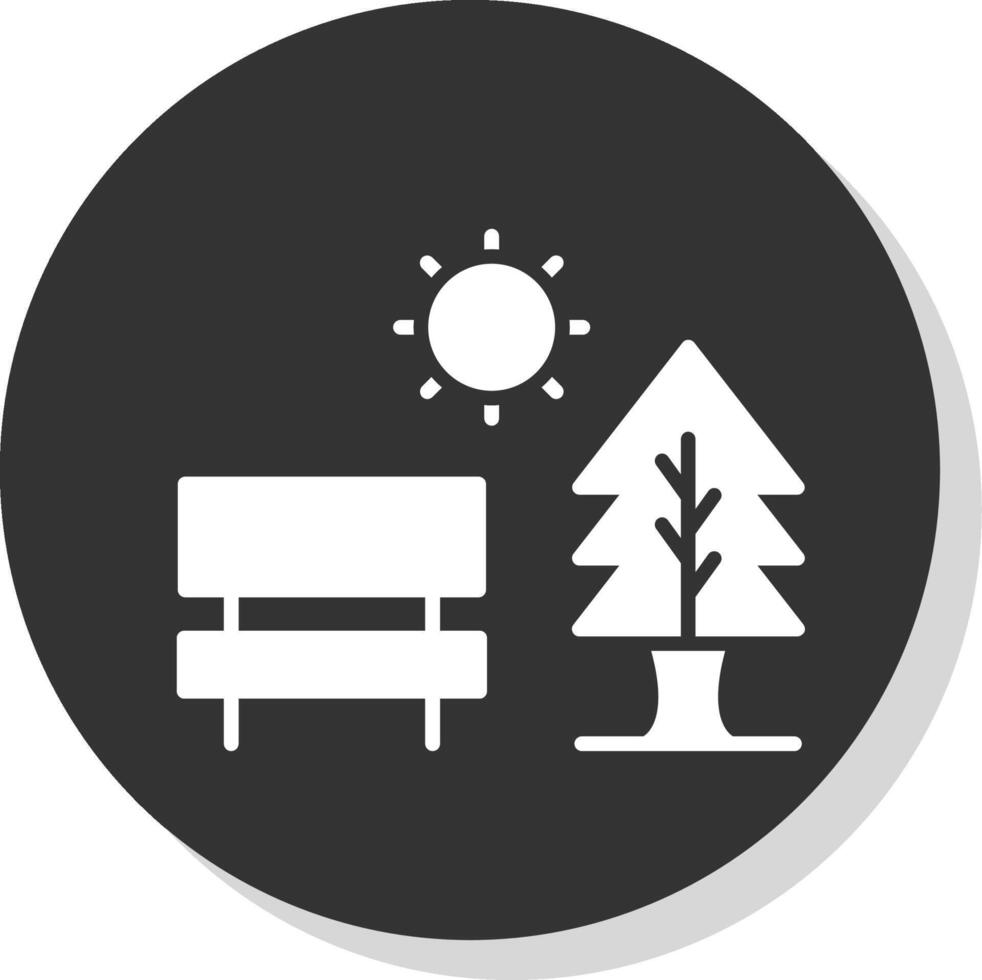 Park Glyph Shadow Circle Icon Design vector
