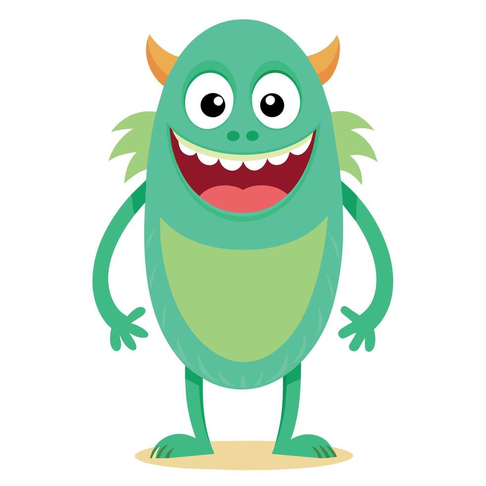 A minimalist Carton Character with smile flat style illustration vector