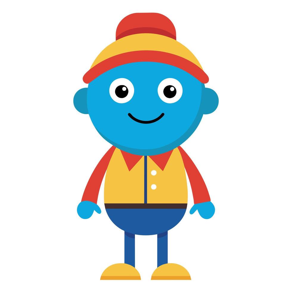 A minimalist Carton Character with smile flat style illustration vector