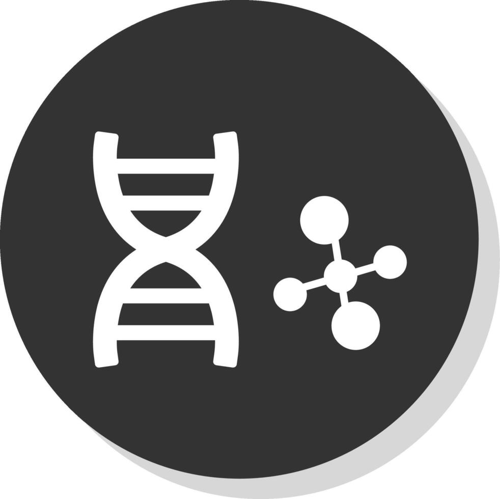 Dna Glyph Shadow Circle Icon Design vector