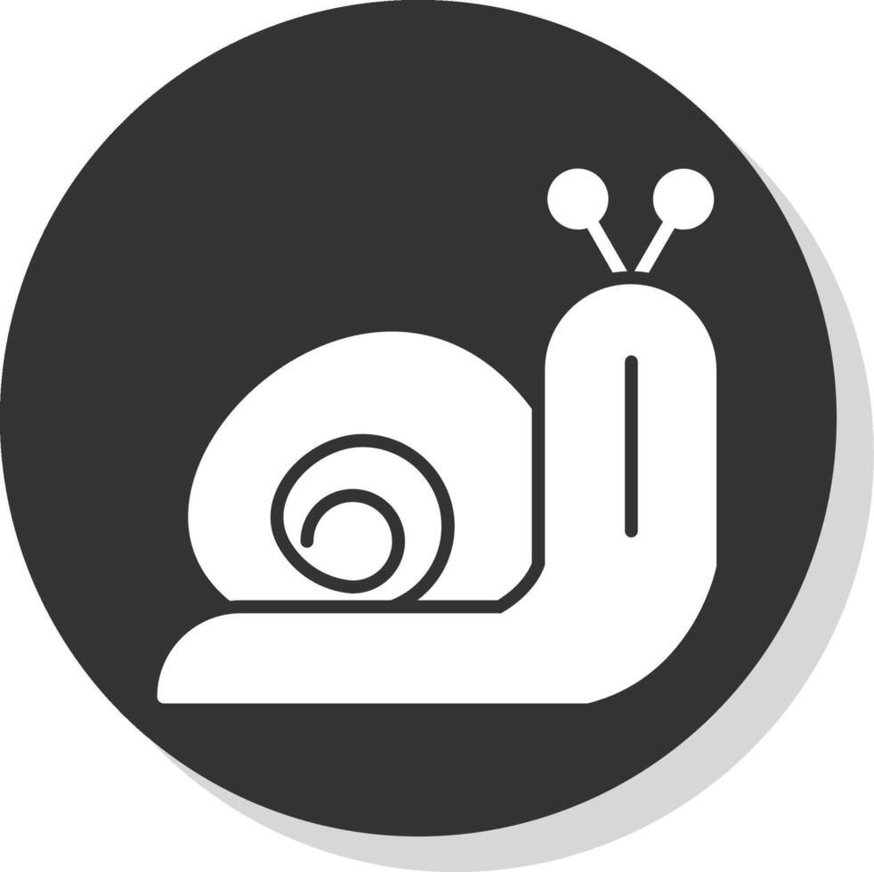 Snail Glyph Shadow Circle Icon Design vector