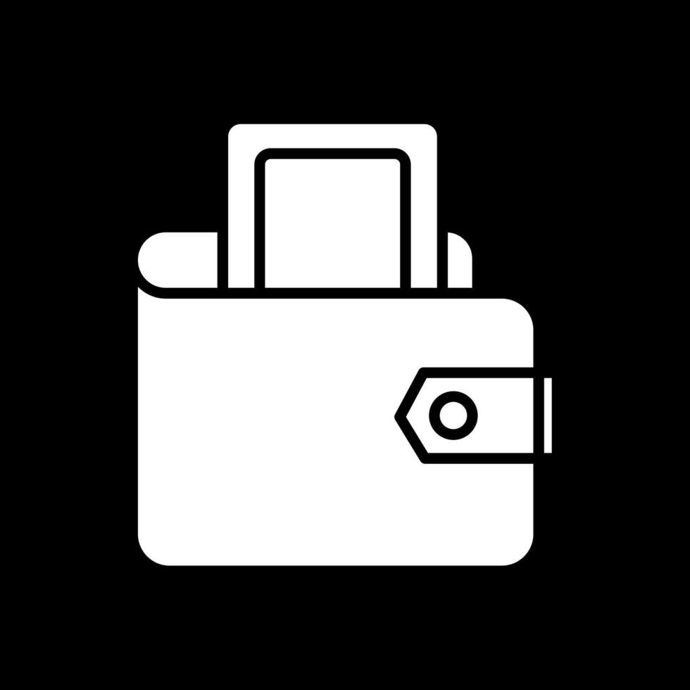 Digital Wallet Glyph Inverted Icon Design vector
