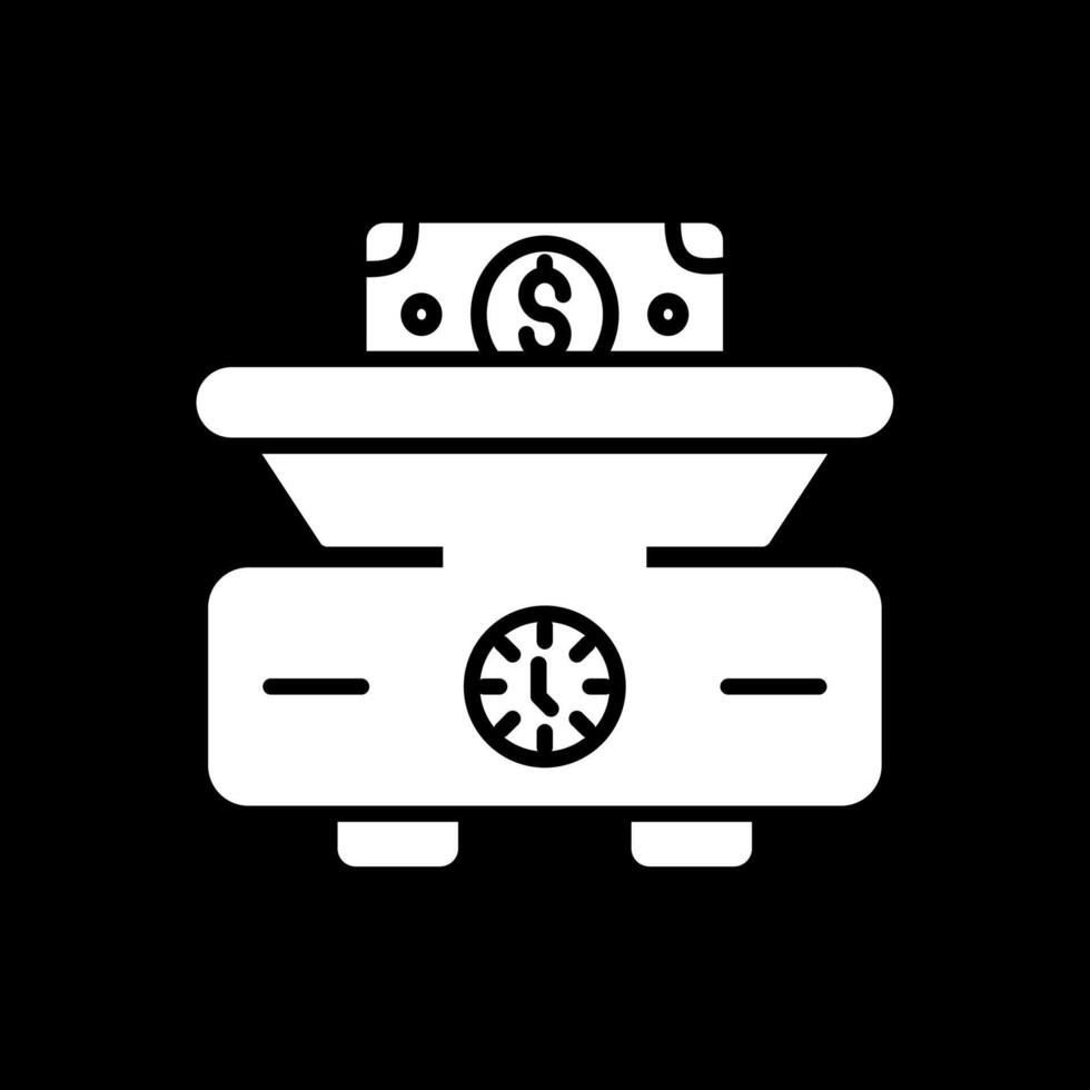 Weighing Scale Glyph Inverted Icon Design vector