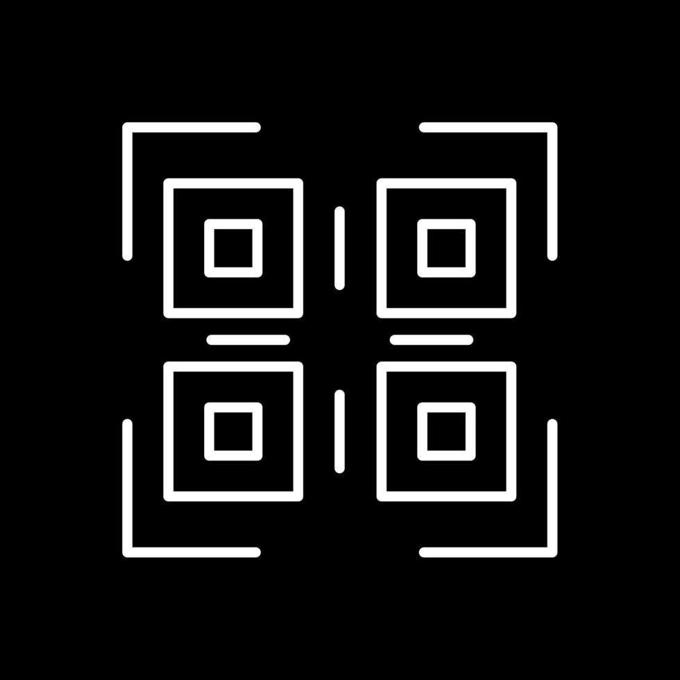 Qr Code Line Inverted Icon Design vector