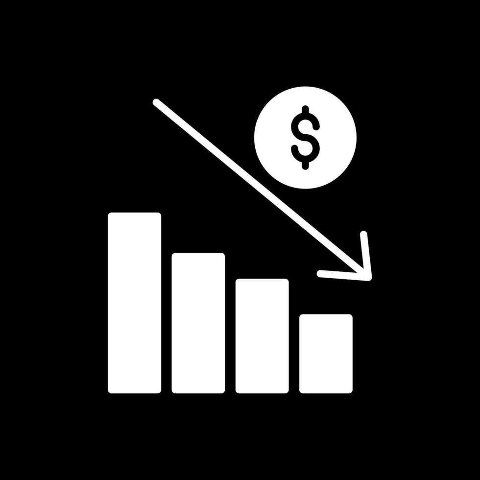 Losses Glyph Inverted Icon Design vector