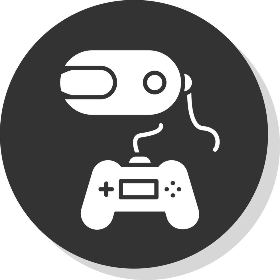 Vr Game Glyph Shadow Circle Icon Design vector