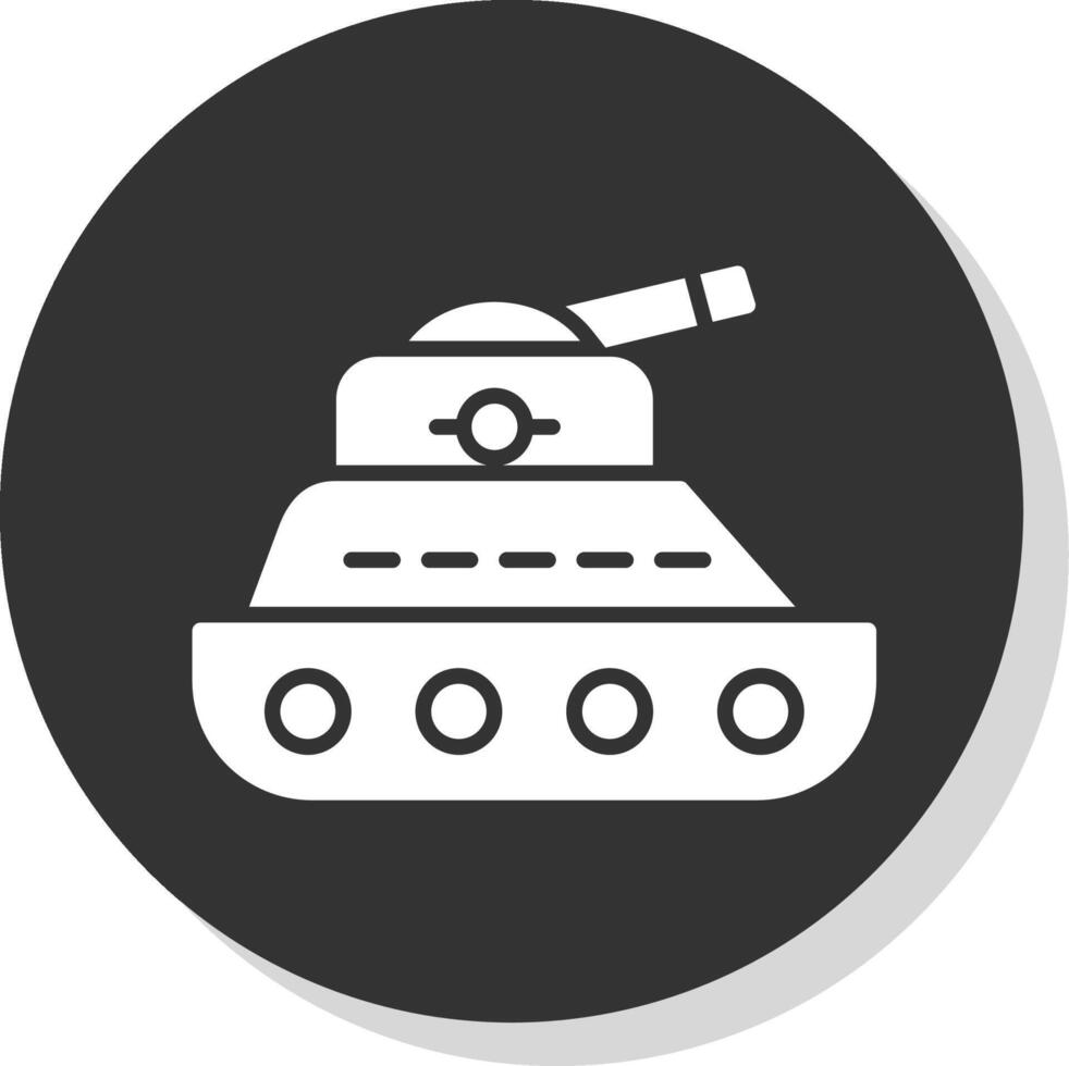 Tank Glyph Shadow Circle Icon Design vector