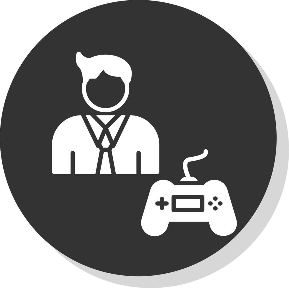 Gamer Glyph Shadow Circle Icon Design vector