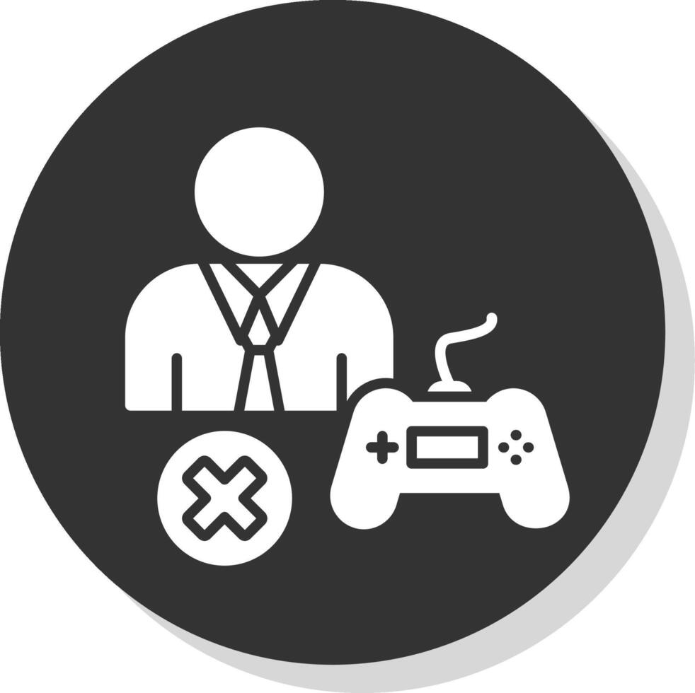 Banned Glyph Shadow Circle Icon Design vector