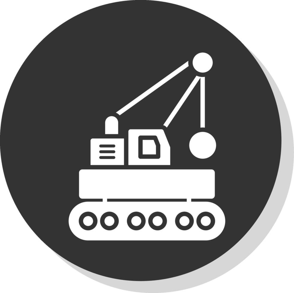 Wrecking Ball Glyph Shadow Circle Icon Design vector