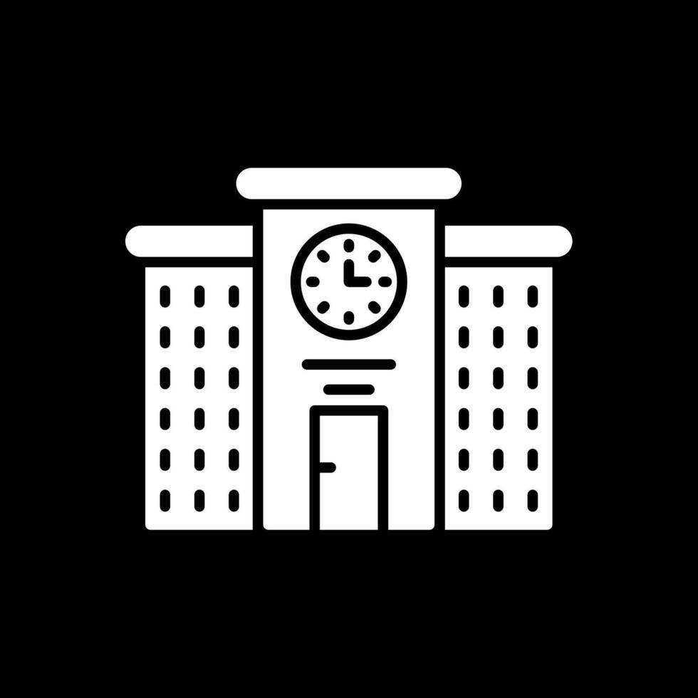 School Glyph Inverted Icon Design vector