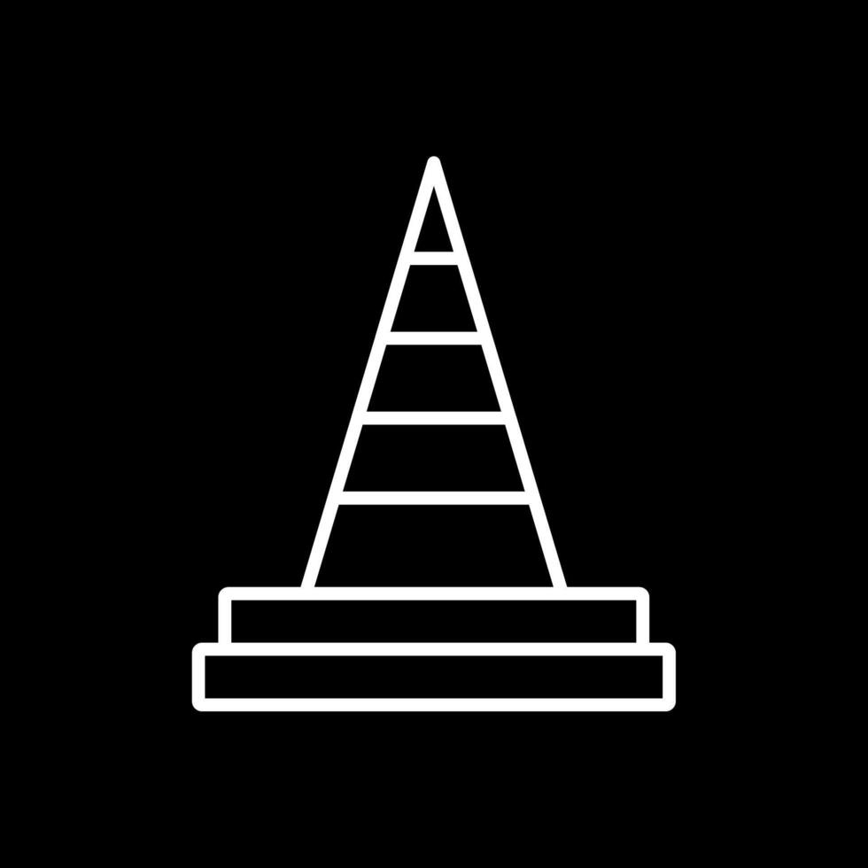 Traffic Cone Line Inverted Icon Design vector