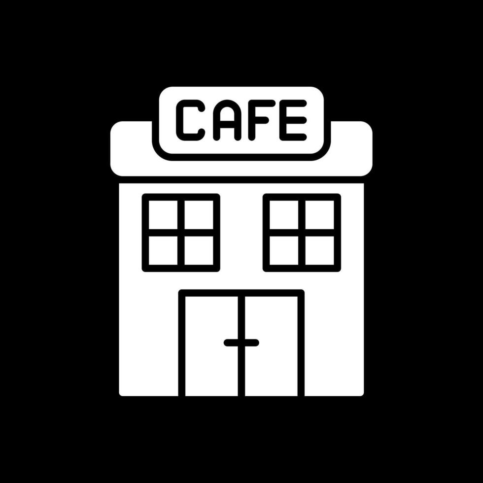 Cafe Glyph Inverted Icon Design vector