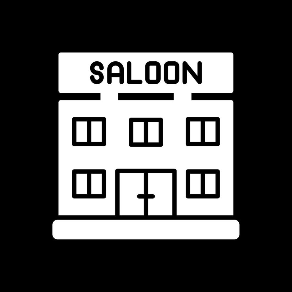 Saloon Glyph Inverted Icon Design vector