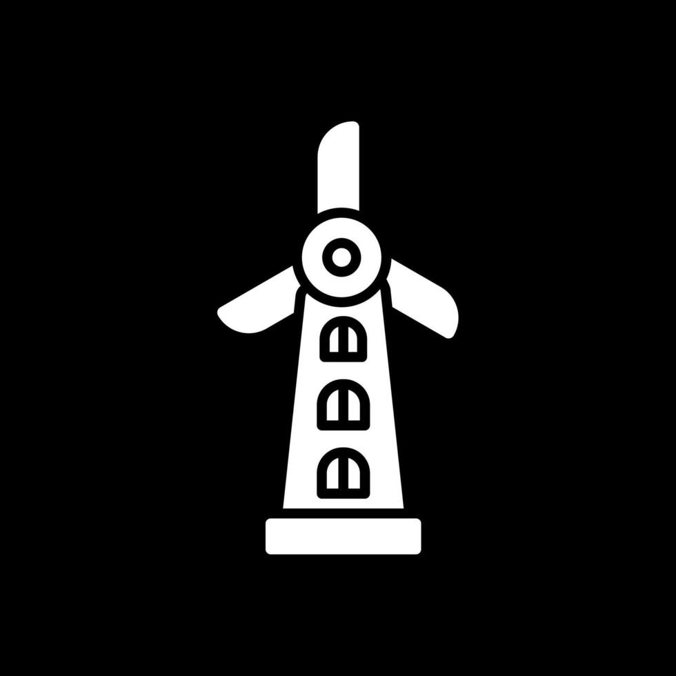 Windmill Glyph Inverted Icon Design vector