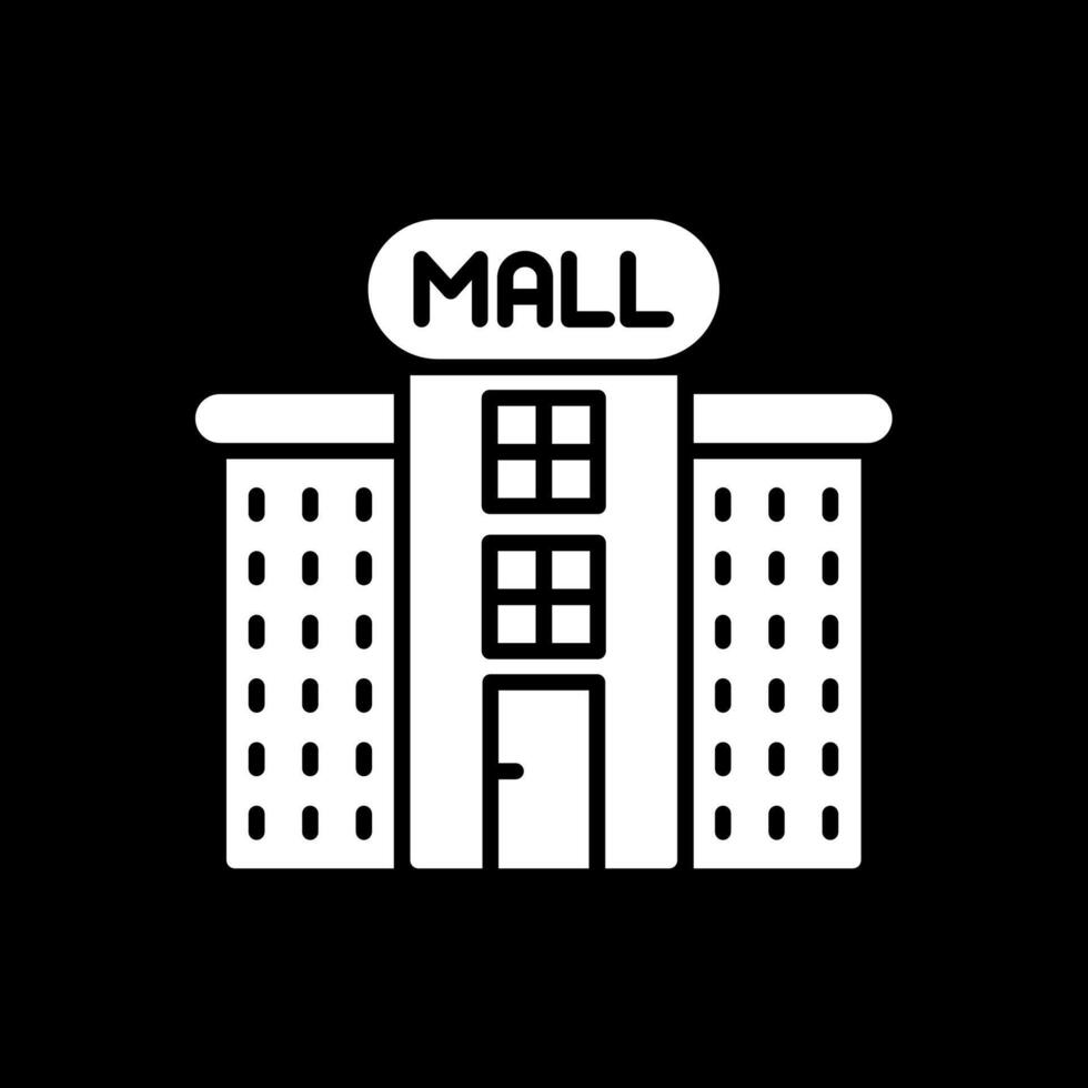 Shopping Mall Glyph Inverted Icon Design vector