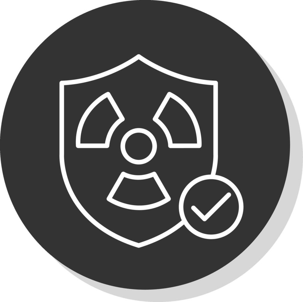 Safety Nuclear Glyph Due Circle Icon Design vector