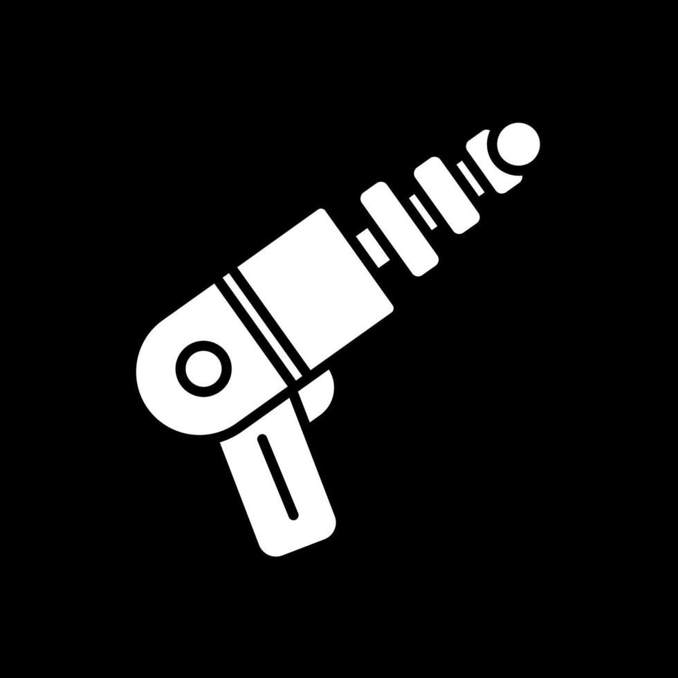 espacio pistola glifo invertido icono diseño vector