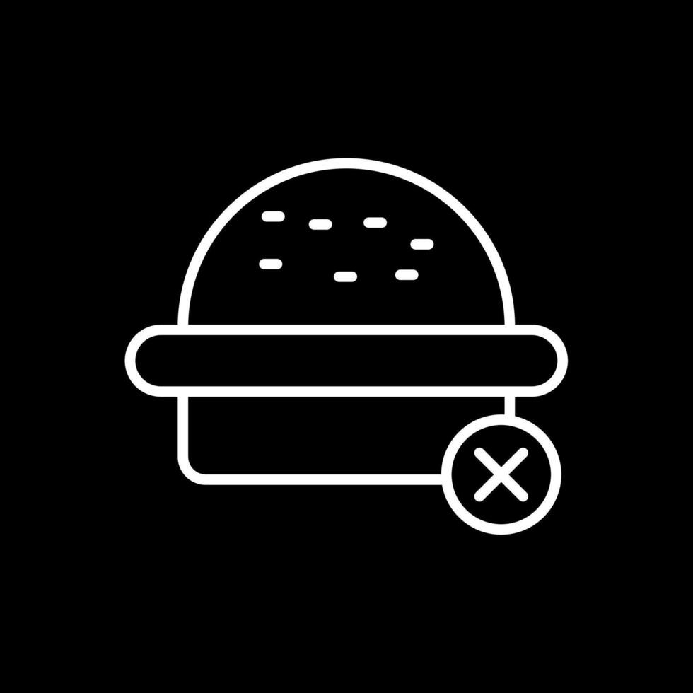 No Burger Line Inverted Icon Design vector