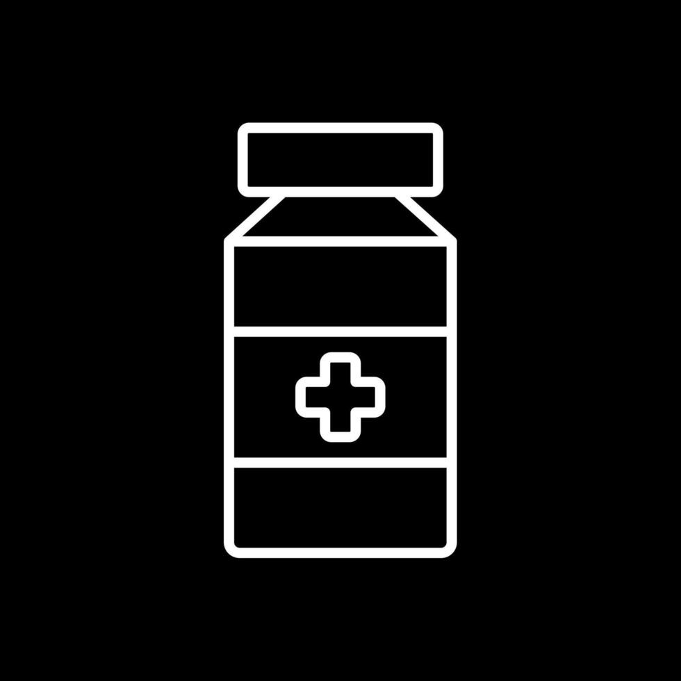 Pill Jar Line Inverted Icon Design vector