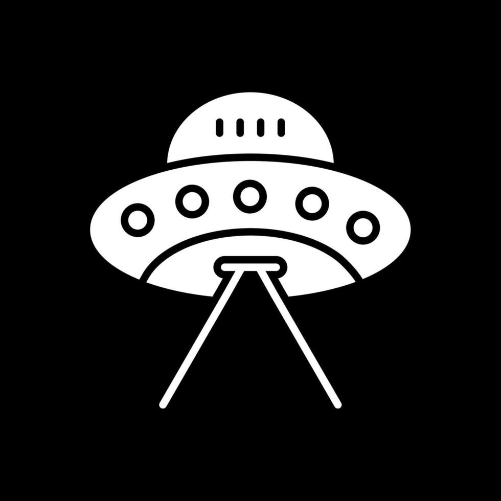 Ufo Glyph Inverted Icon Design vector
