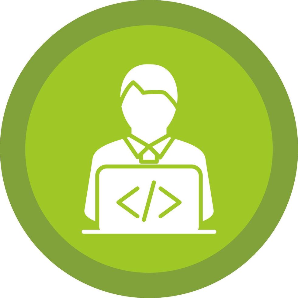 Developer Glyph Due Circle Icon Design vector