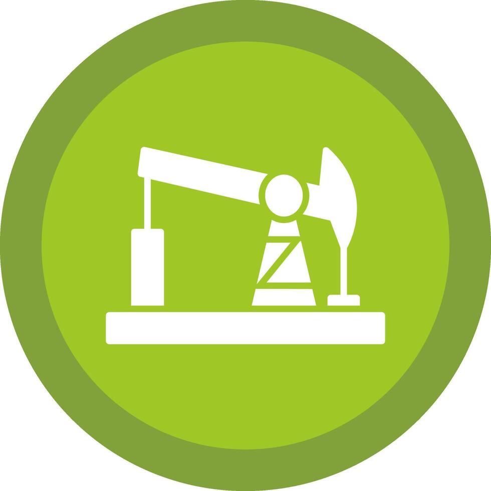Drilling Rig Glyph Due Circle Icon Design vector