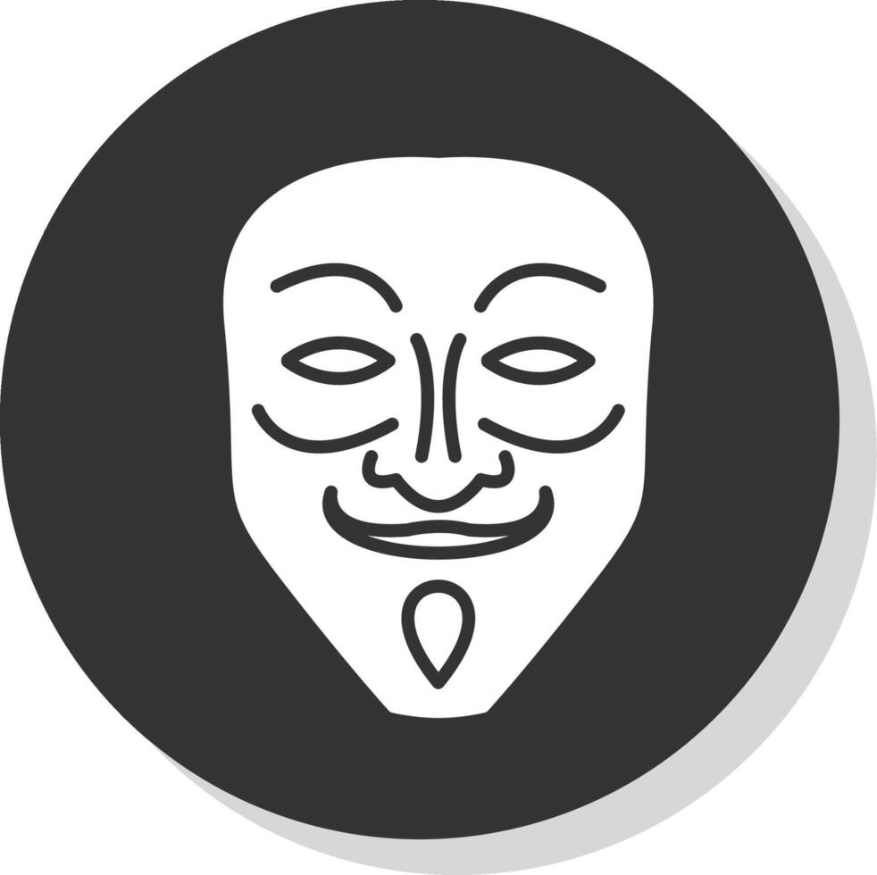 Mask Glyph Shadow Circle Icon Design vector
