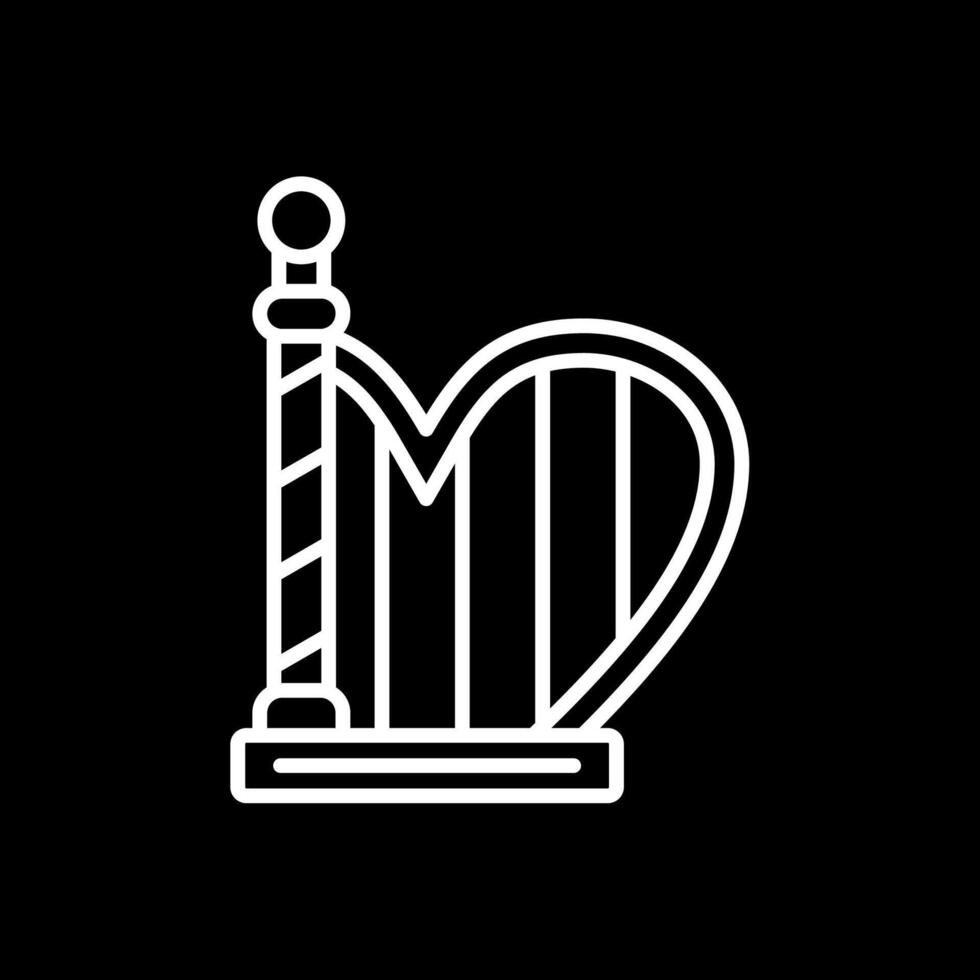 Harp Line Inverted Icon Design vector