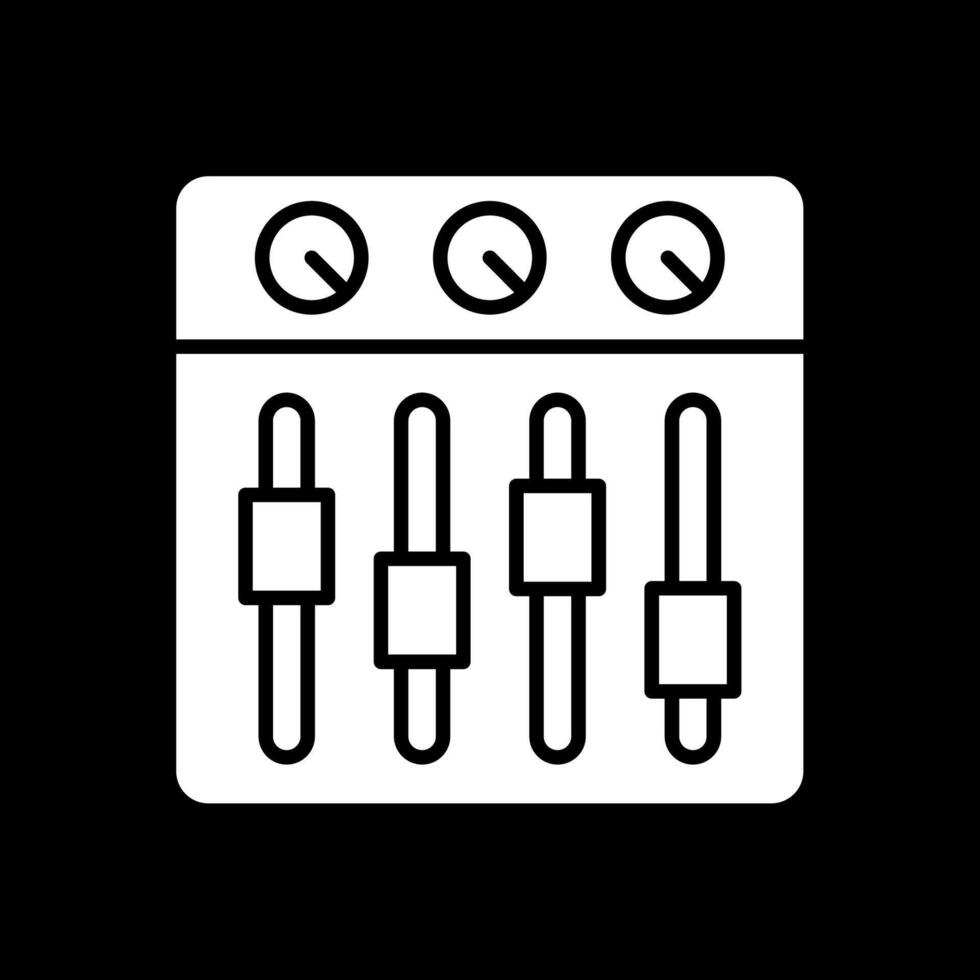 Sound Mixer Glyph Inverted Icon Design vector