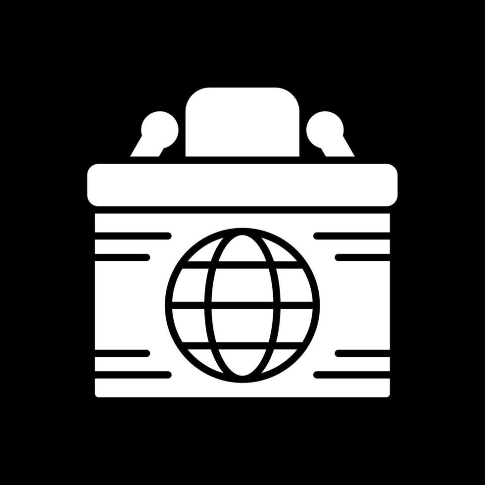 Desk Glyph Inverted Icon Design vector