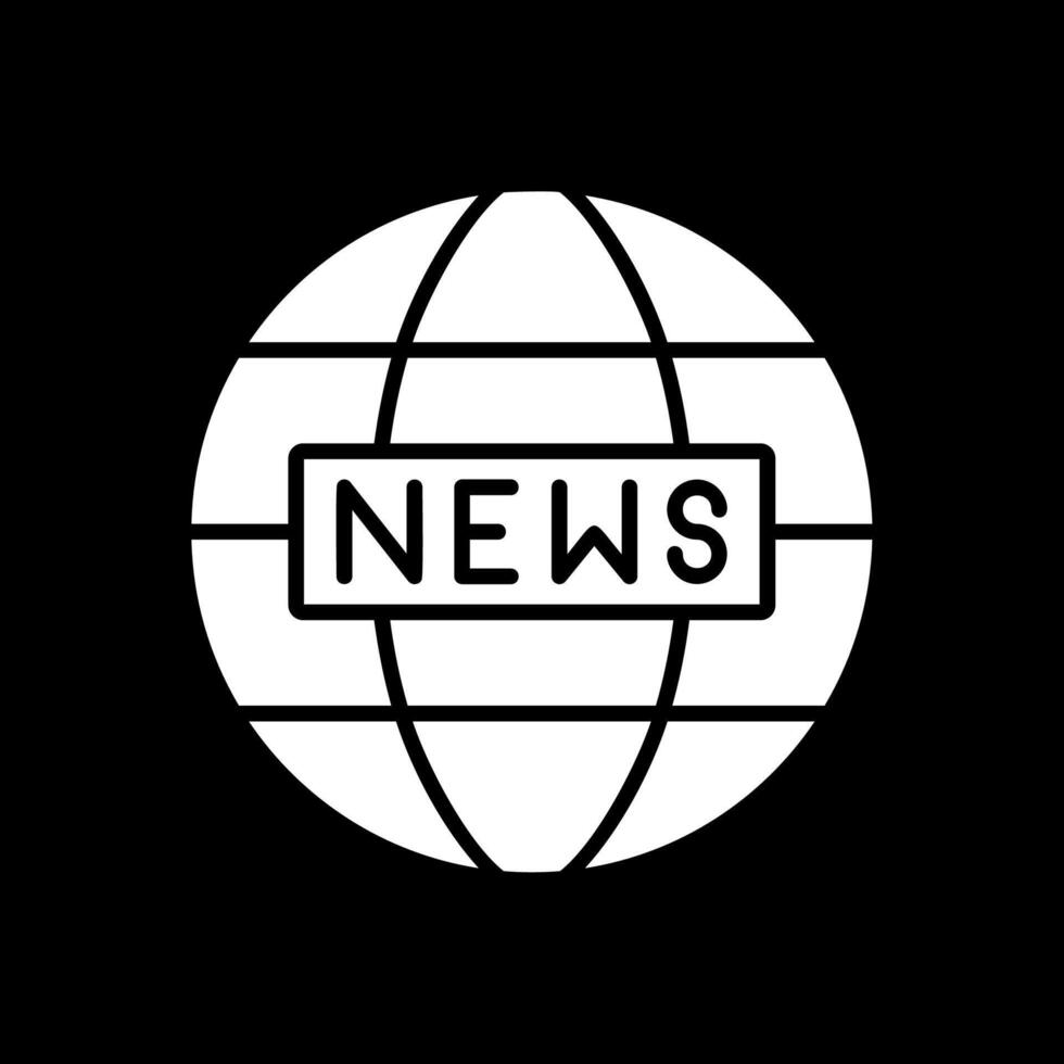 World News Glyph Inverted Icon Design vector