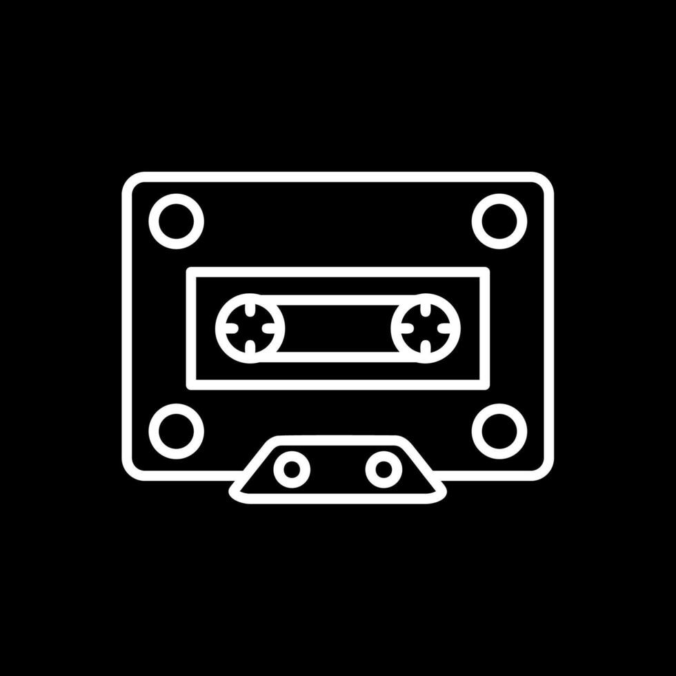 Cassette Line Inverted Icon Design vector