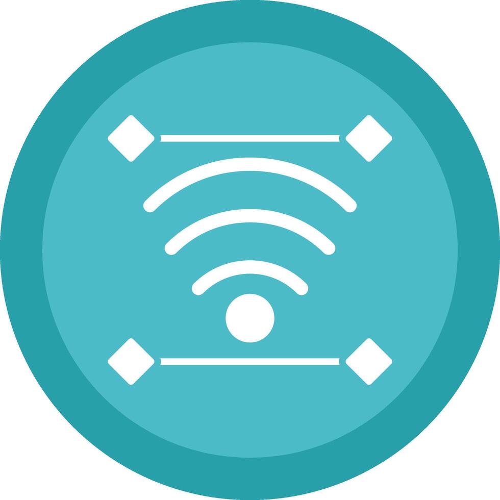Wireless Glyph Due Circle Icon Design vector