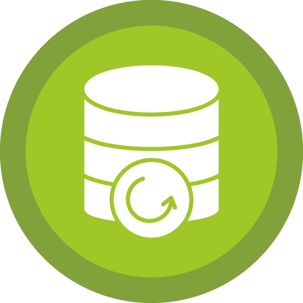 Database Backup Glyph Due Circle Icon Design vector