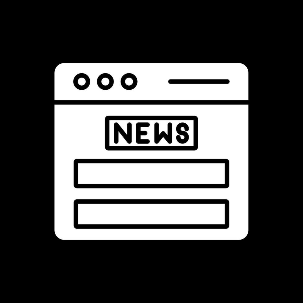 News Feed Glyph Inverted Icon Design vector