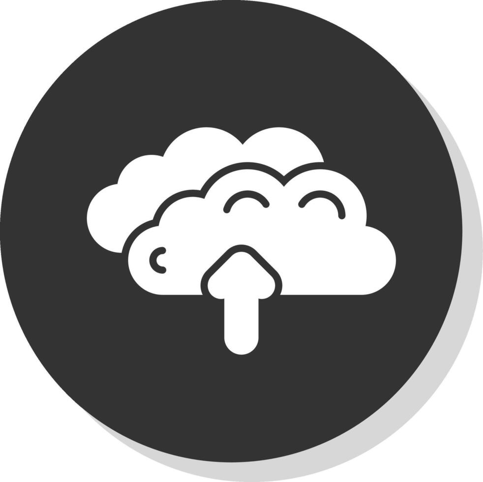 nubes glifo sombra circulo icono diseño vector