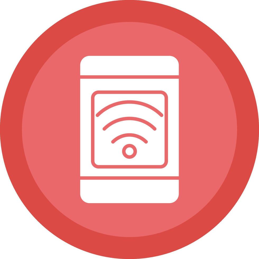 Mobile Connection Glyph Due Circle Icon Design vector