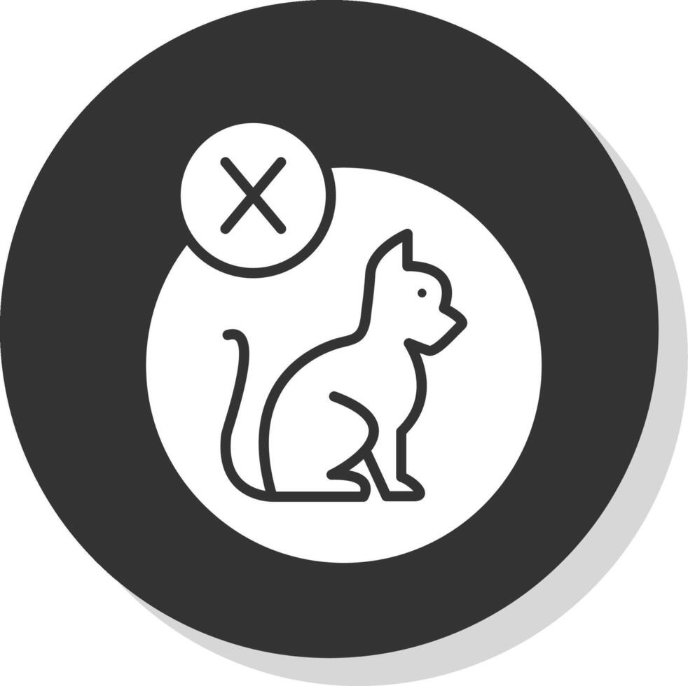 No Pets Allowed Glyph Shadow Circle Icon Design vector