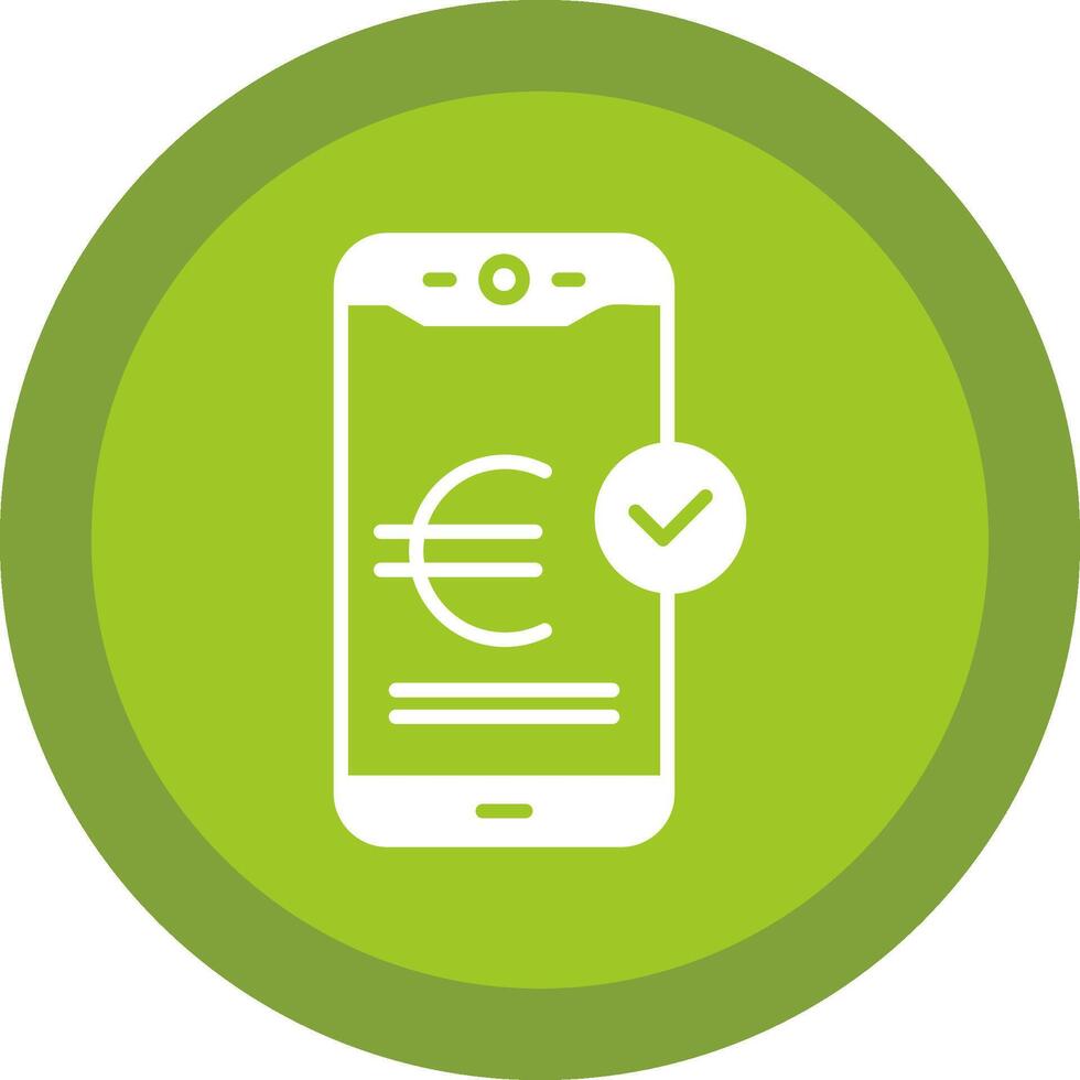 Euro Pay Glyph Due Circle Icon Design vector