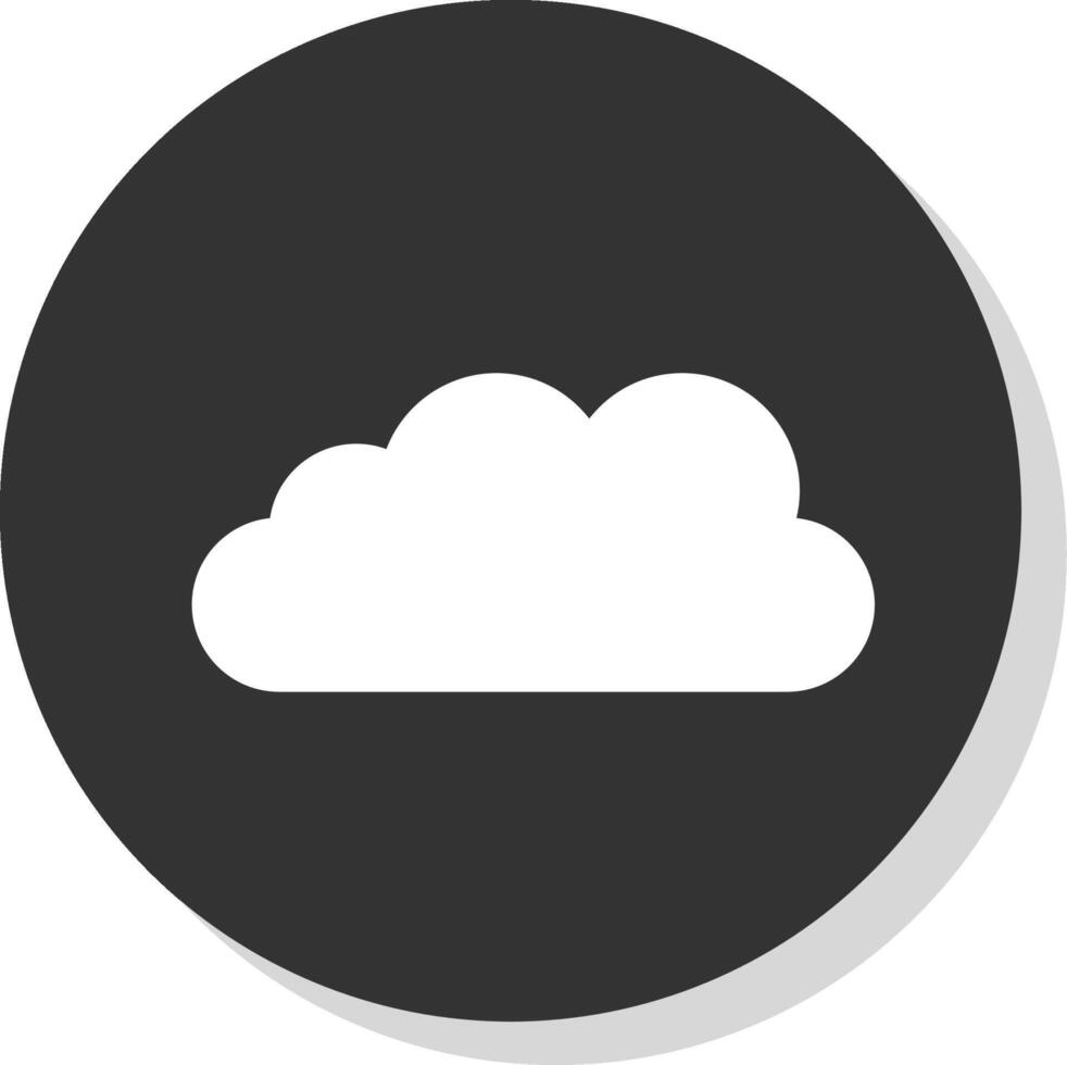 nube glifo sombra circulo icono diseño vector