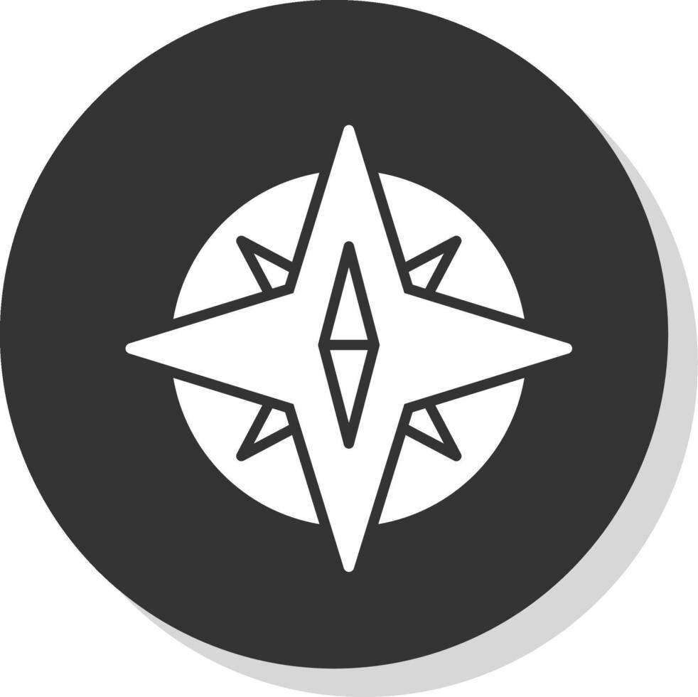 Compass Glyph Shadow Circle Icon Design vector